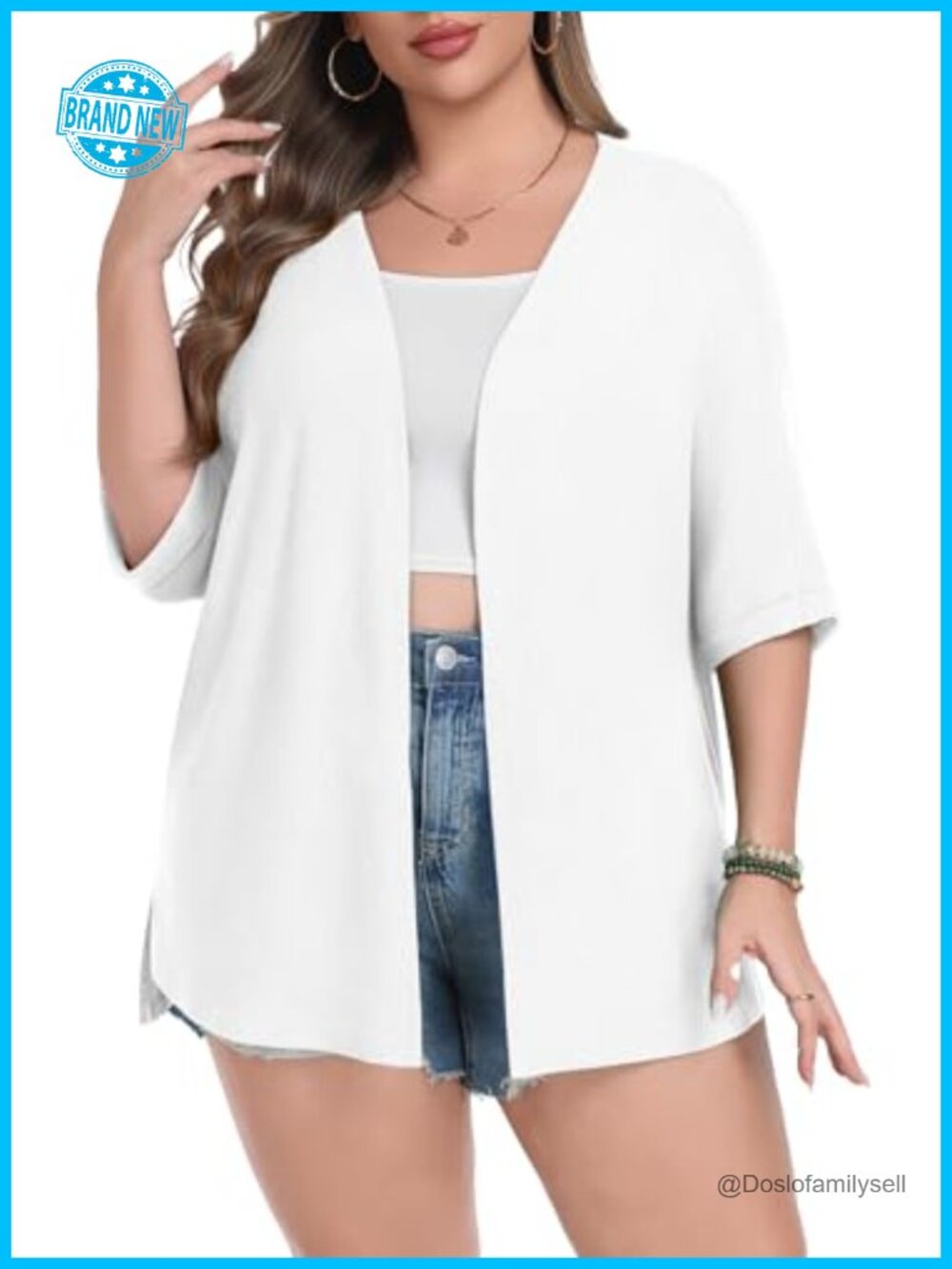 Plus Size Open Front Cardigan Short Sleeve Lightweight Summer Cover Up